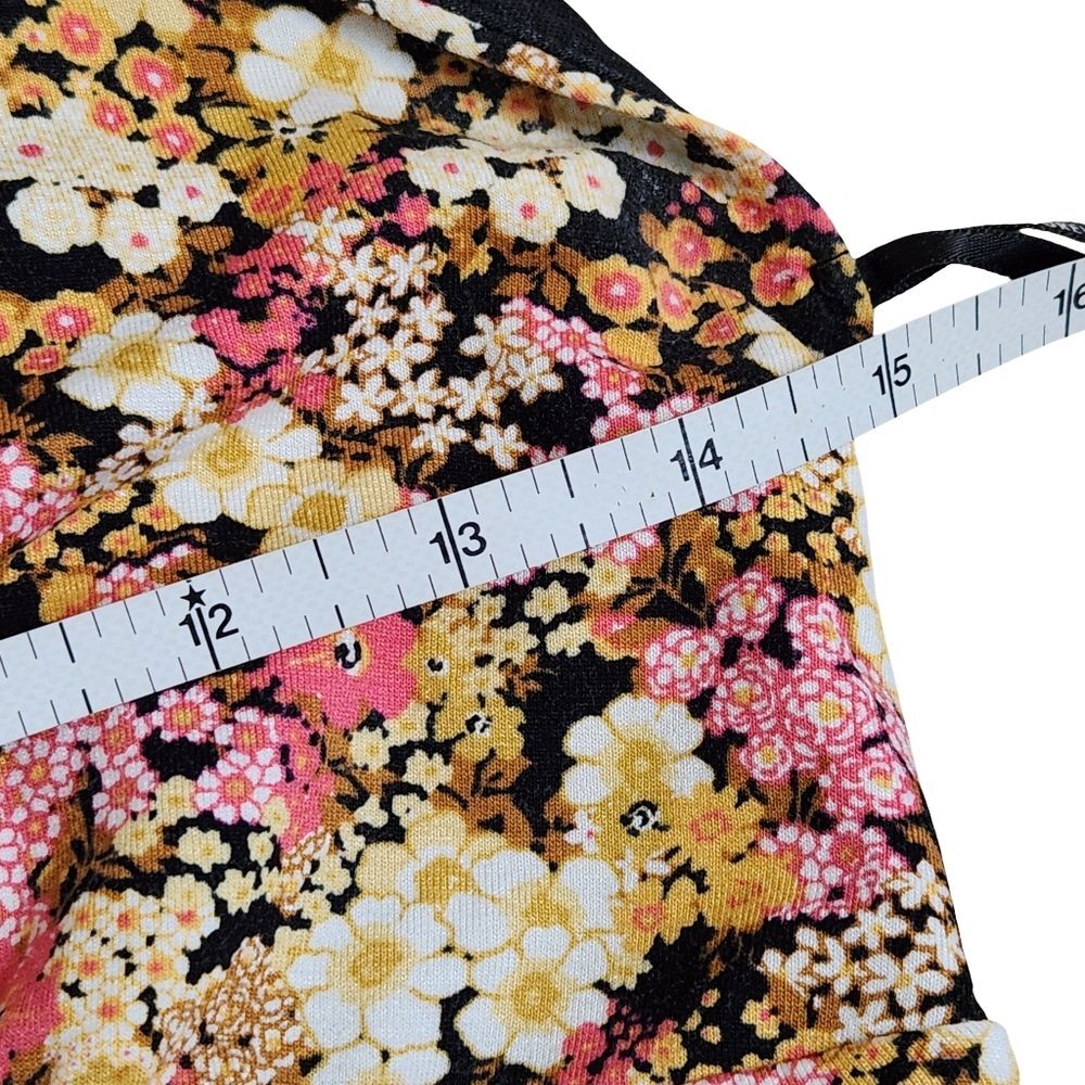 Forever 21 Retro Floral Print Tie Back Halter Midi Dress Medium Summer Boho - Picture 10 of 12